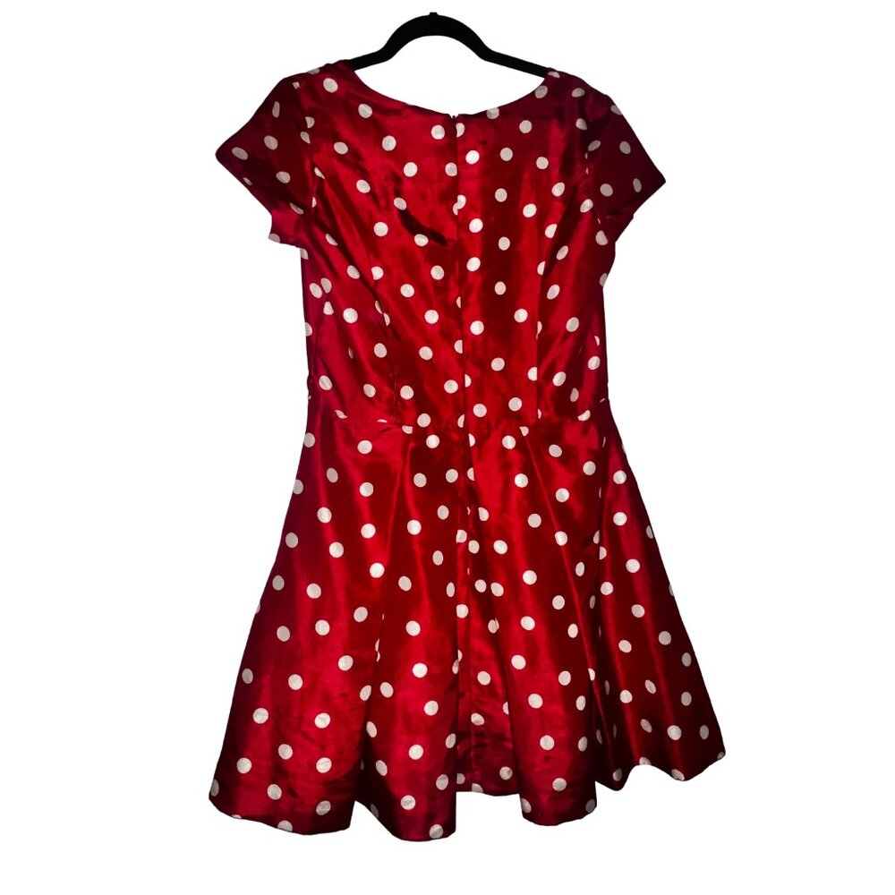 Vintage Red and White Polka Dot Pleated A-Line Dress Size 10